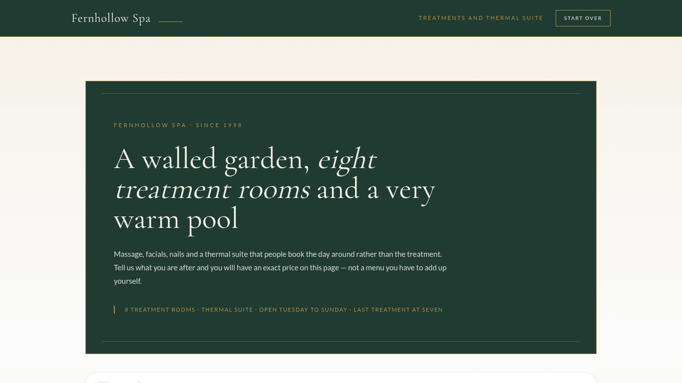 Spa group booking form template preview