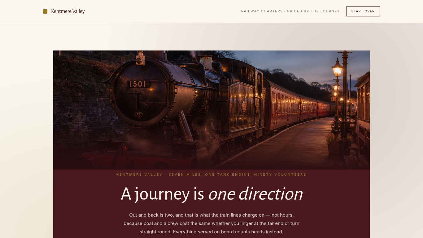 Heritage railway charter booking template preview