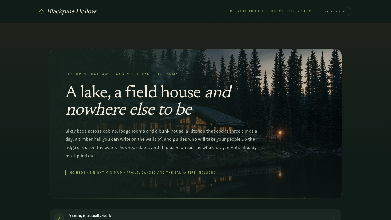 Retreat center quote request template preview
