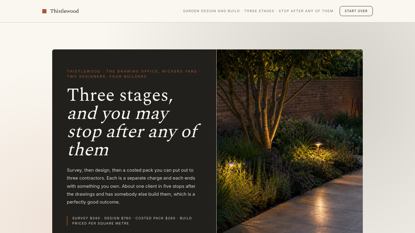 Garden design quote request template preview