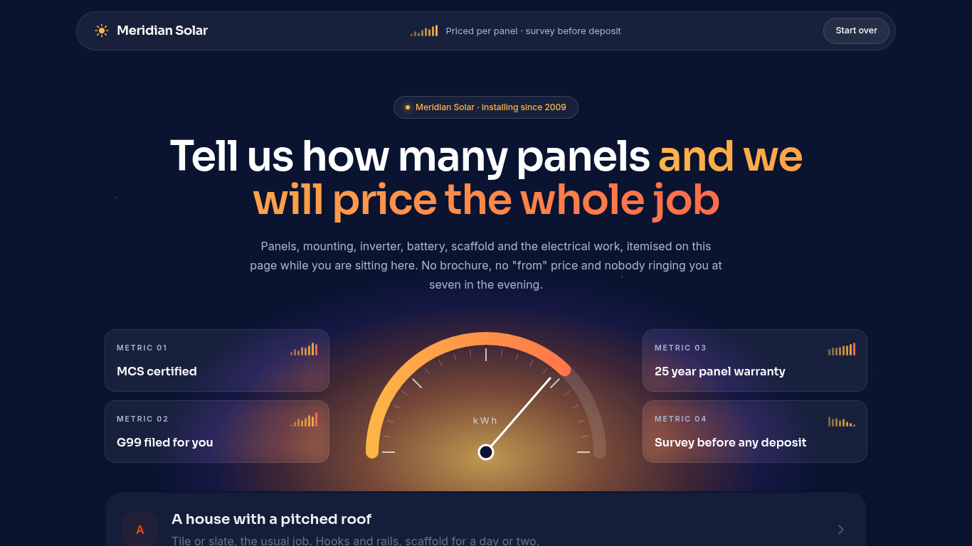 Solar installation estimate & quote template preview