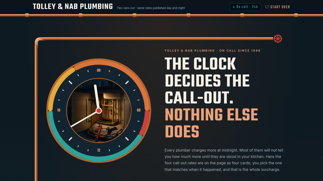 Emergency plumber booking form template preview