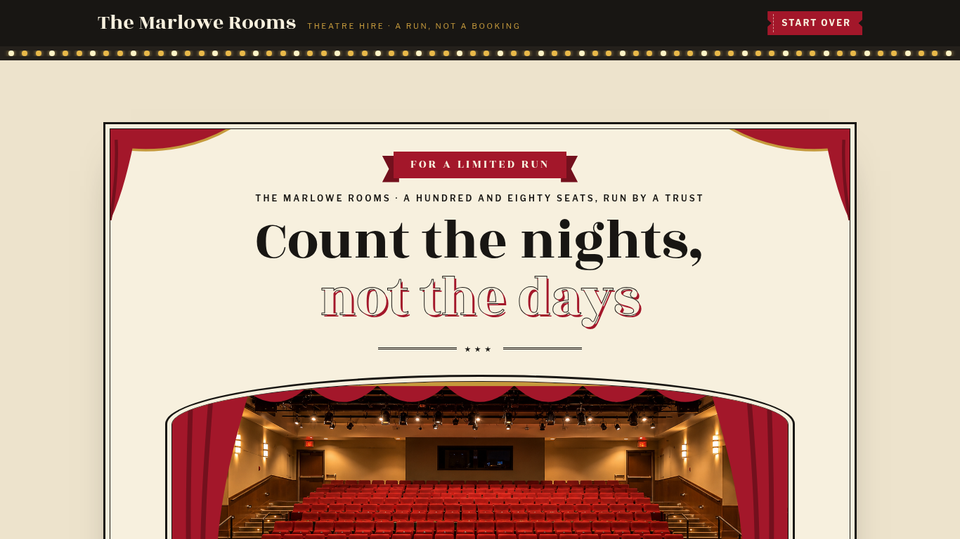 Theater rental quote request template preview