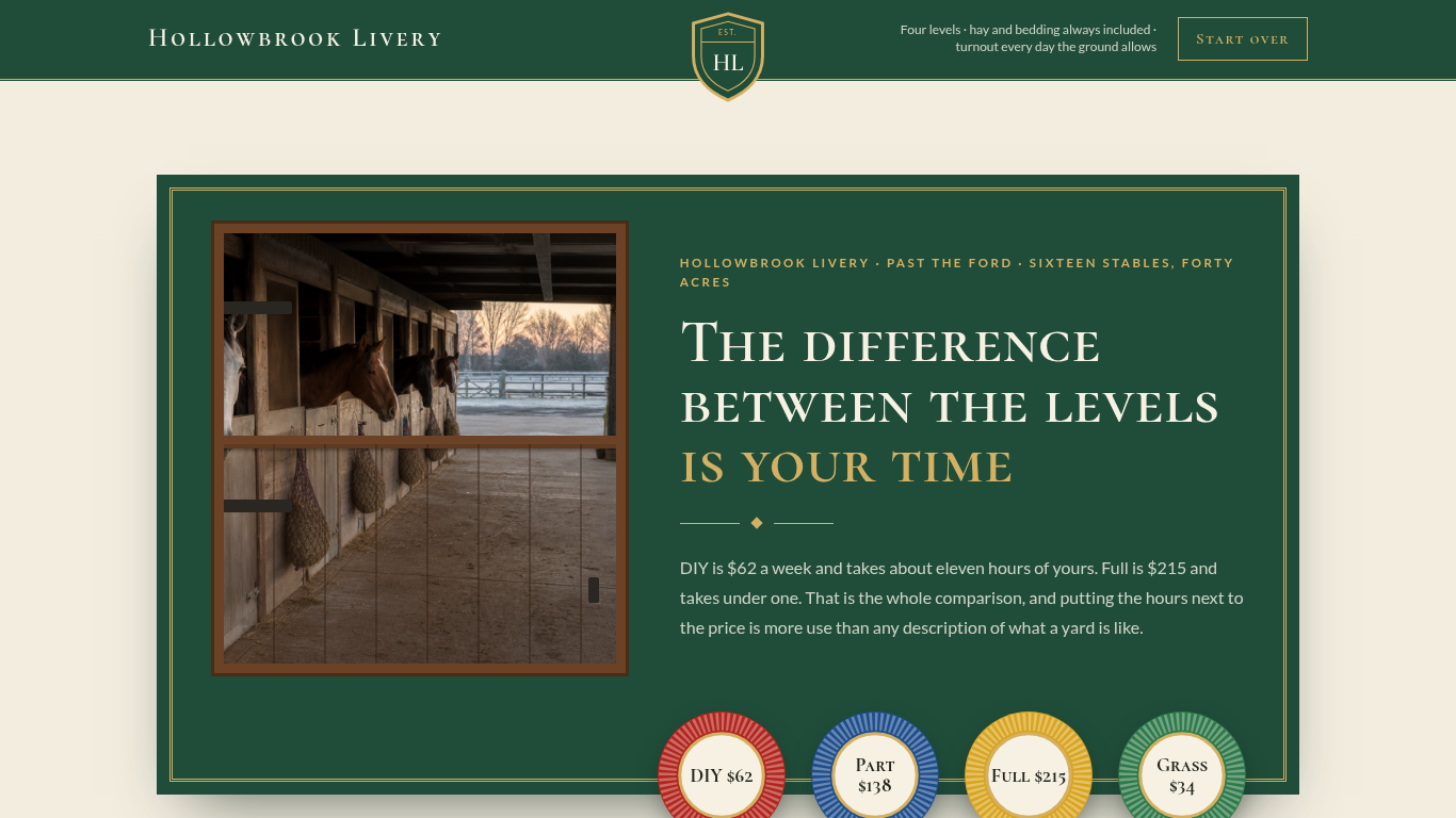 Horse boarding quote request template preview