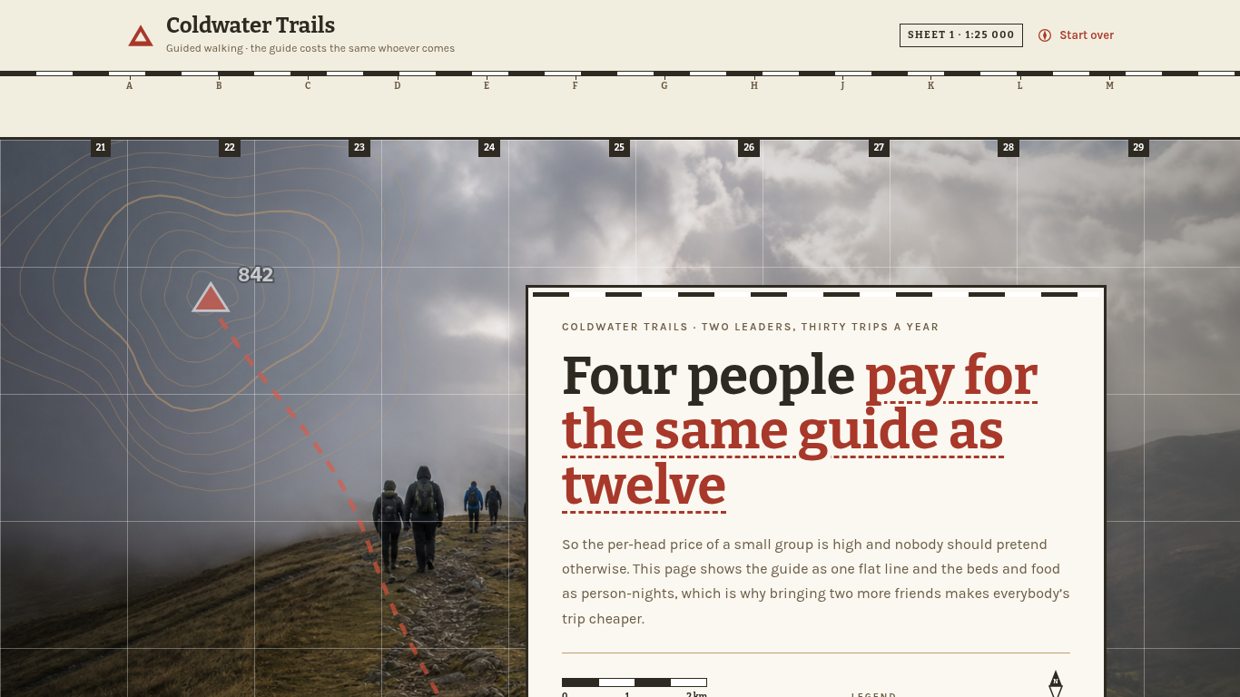 Guided walking tour booking form template preview