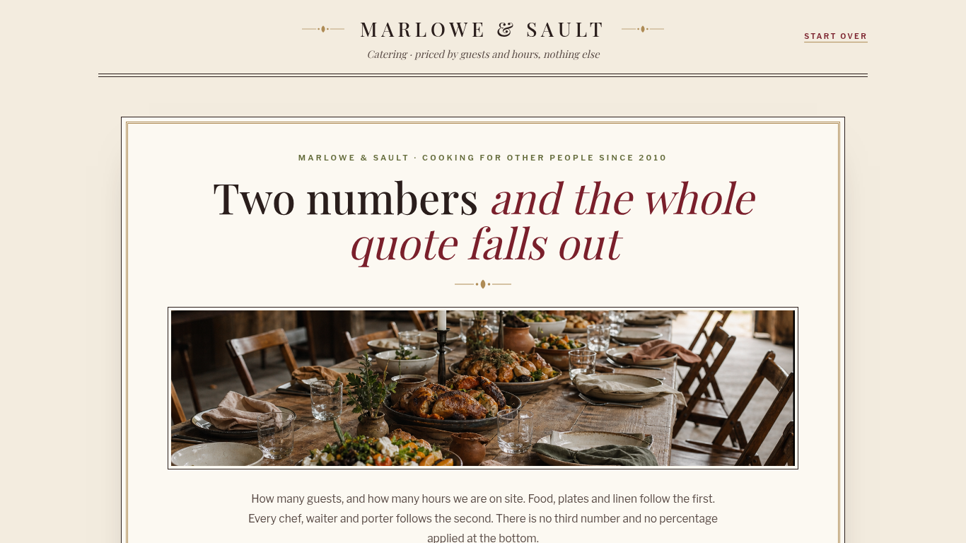 Event catering quote & proposal template preview