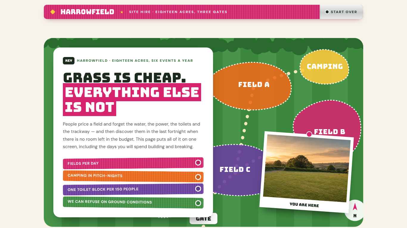 Outdoor event space rental quote template preview