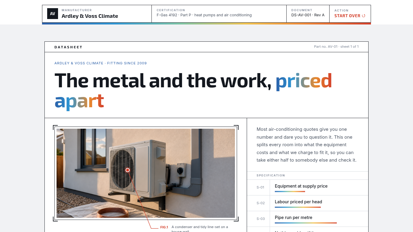 HVAC & heat pump installation quote template preview