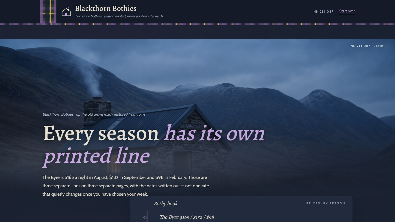 Vacation cabin rental booking form template preview