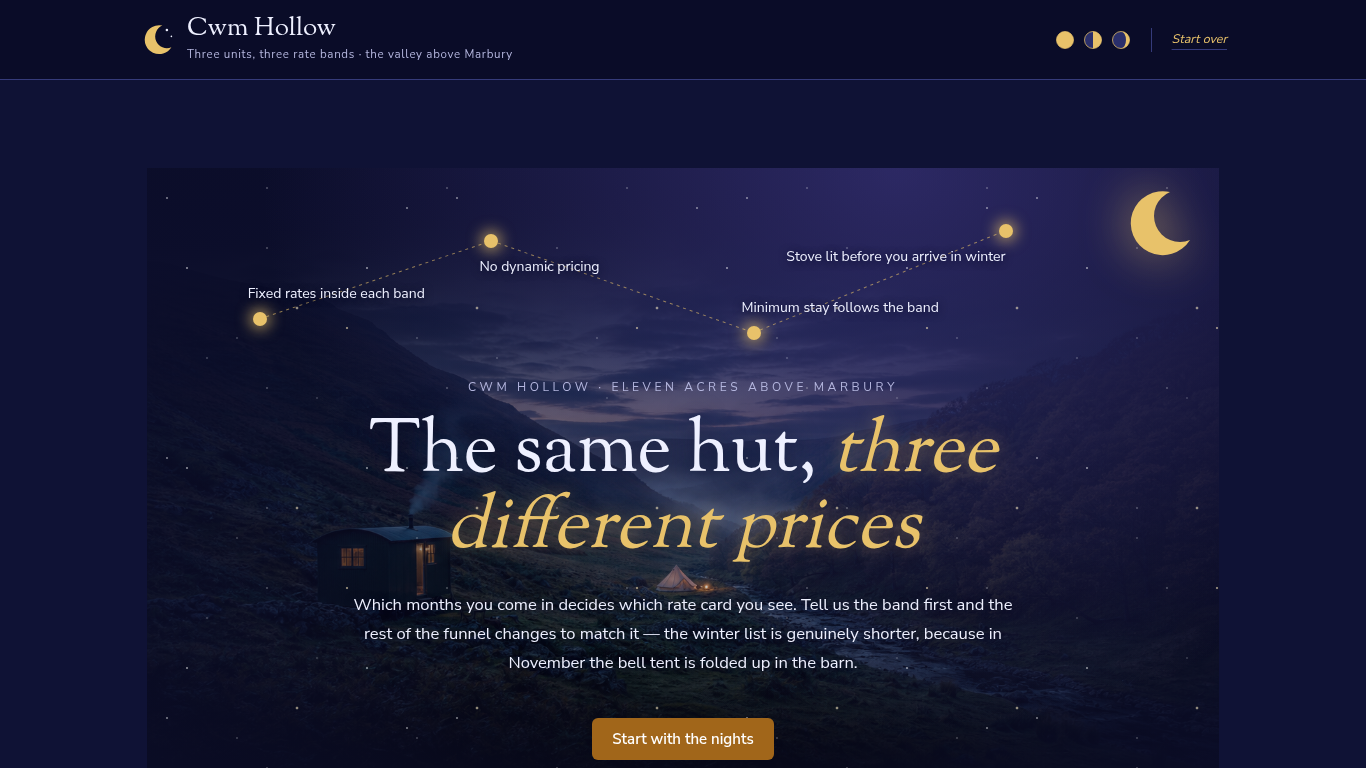 Glamping & campsite booking form template preview