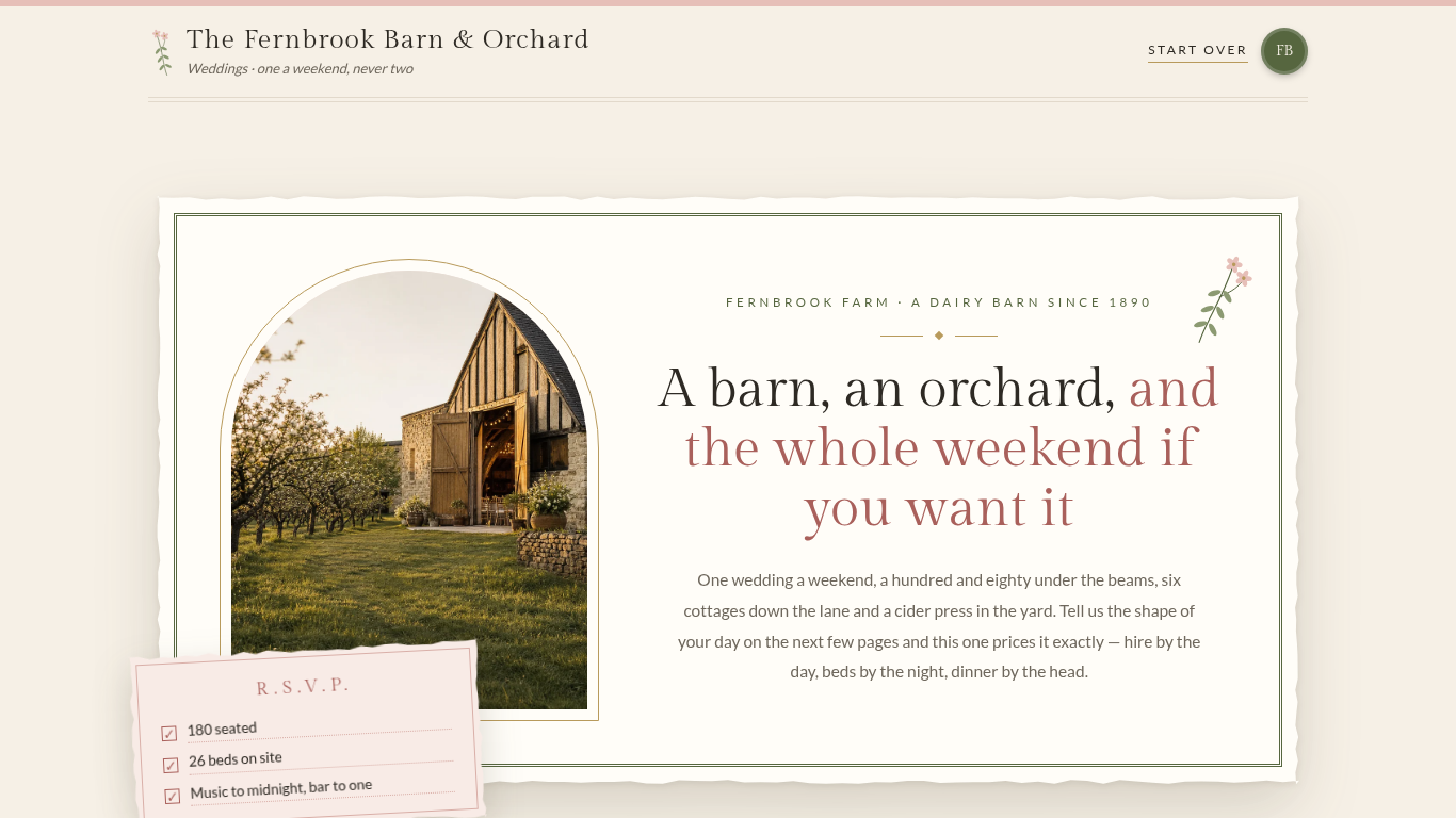 Wedding venue quote request template preview