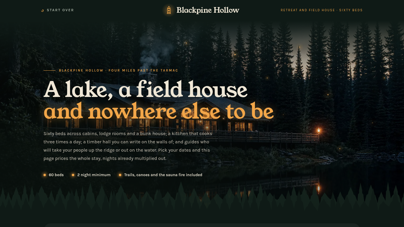 Retreat center quote request template preview