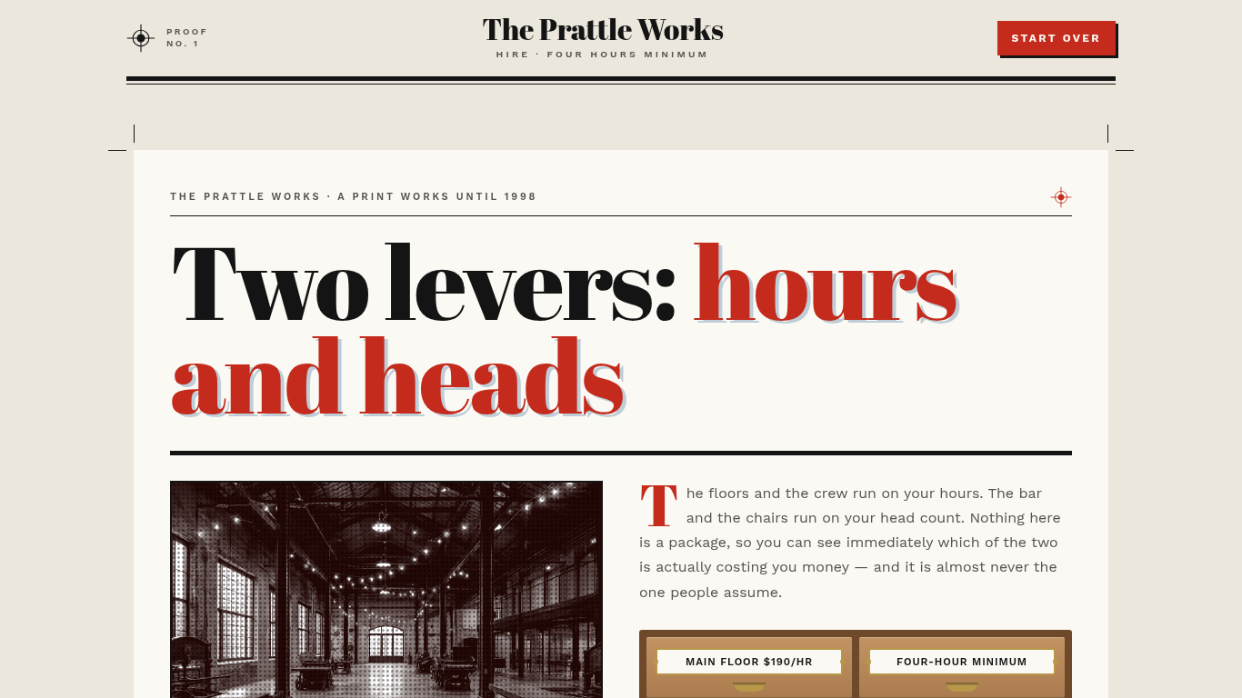 Warehouse venue rental quote request template preview