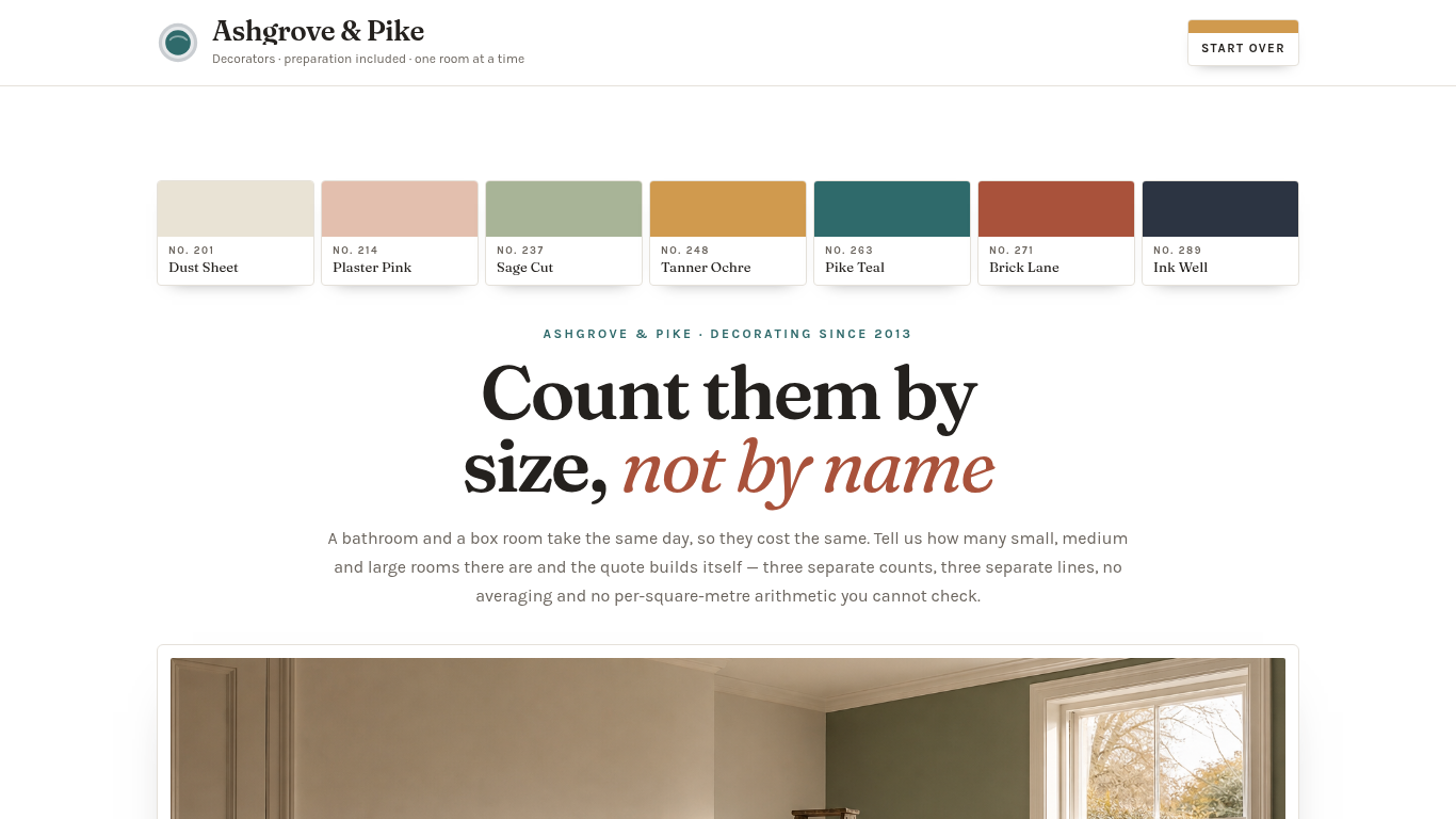 Interior painting estimate & quote template preview
