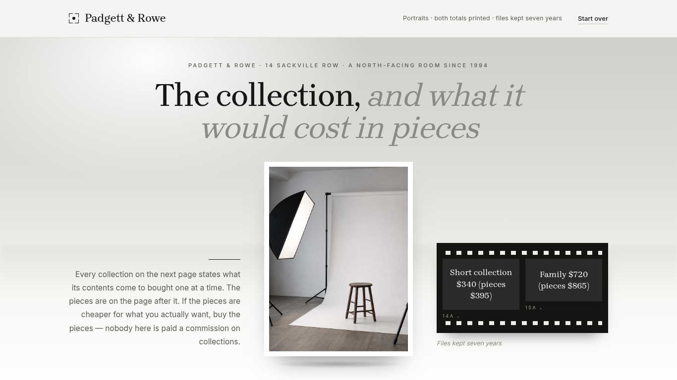 Portrait photography booking form template preview