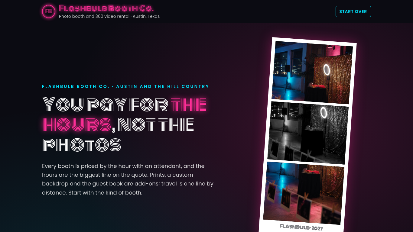 Photo booth rental booking form template preview