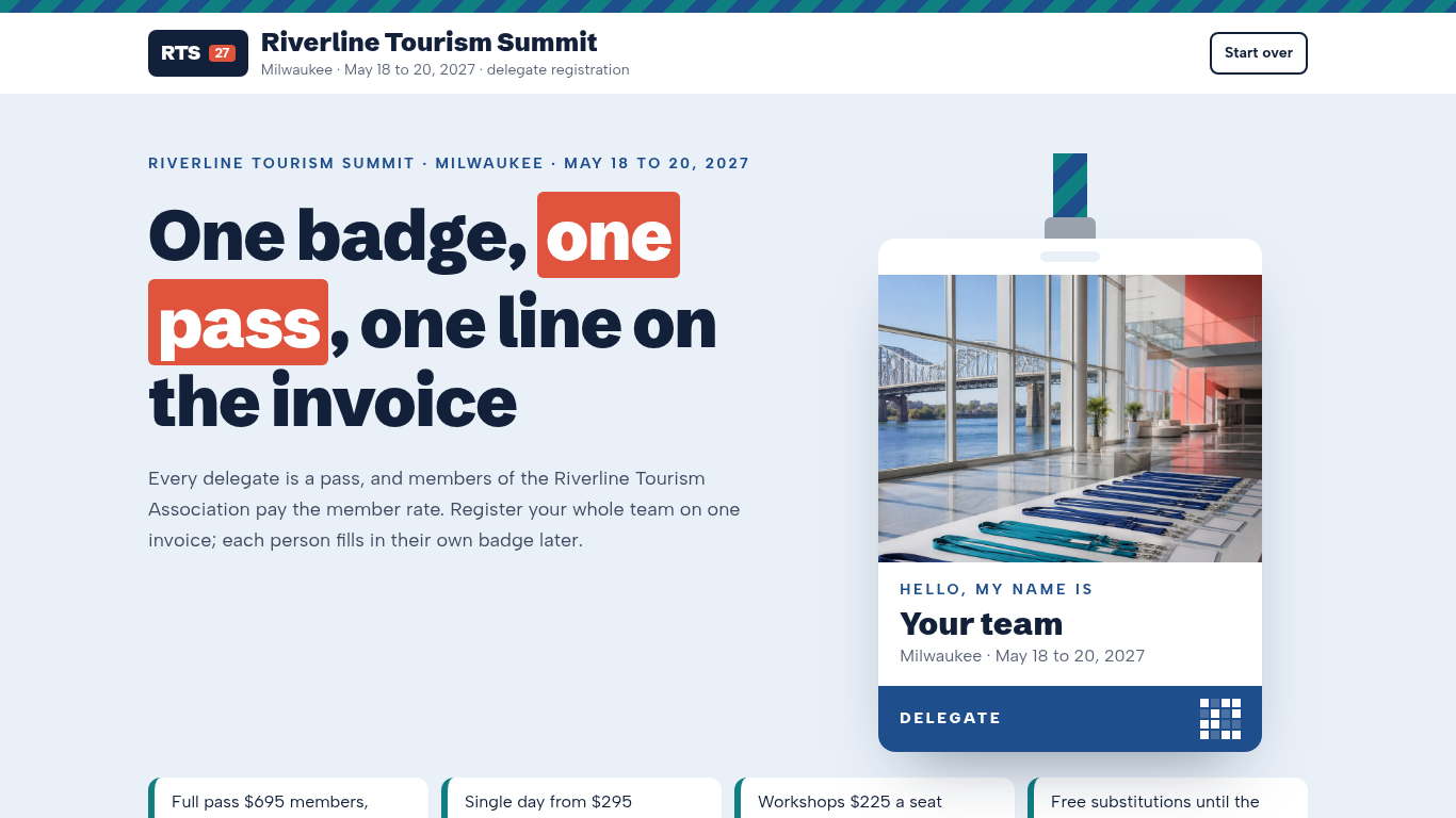 Conference registration form template preview