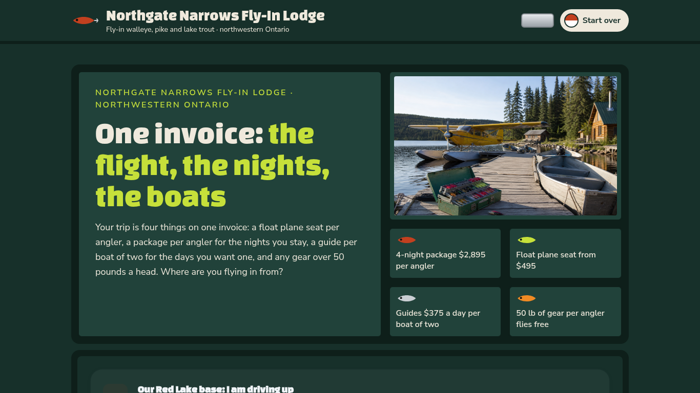 Fishing lodge booking form template preview